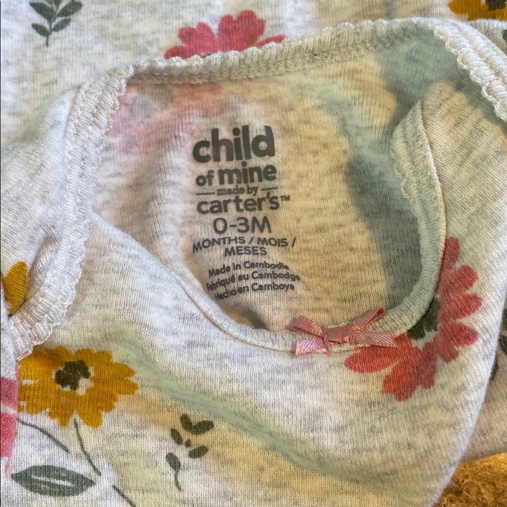 Carter's Just‎ One You Baby Girl Floral Bodysuit & Pants Set 0-3 Months 4LOT - Picture 8 of 13